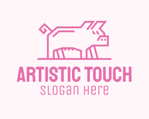 Pink Pig Farm logo design