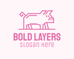 Pink Pig Farm logo design