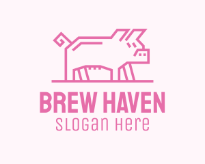 Pink Pig Farm logo design