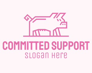 Pink Pig Farm logo design