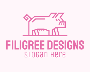 Pink Pig Farm logo design