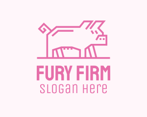 Pink Pig Farm logo design