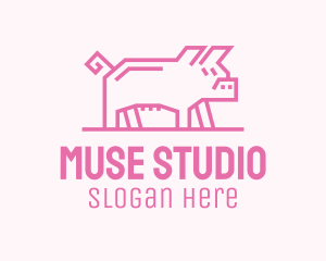 Pink Pig Farm logo design