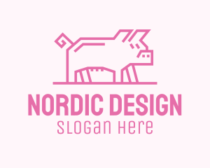 Pink Pig Farm logo design