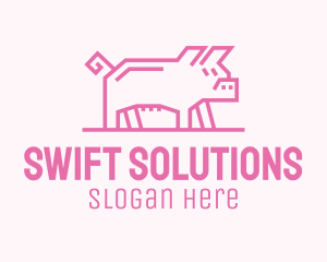 Pink Pig Farm logo design