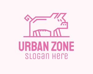 Pink Pig Farm logo design