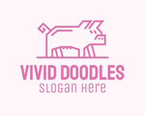 Pink Pig Farm logo design