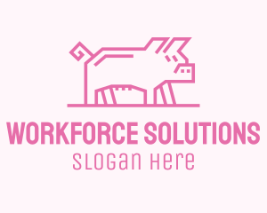 Pink Pig Farm logo design