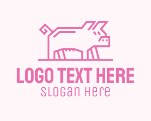 Tempo - Pink Pig Farm logo design