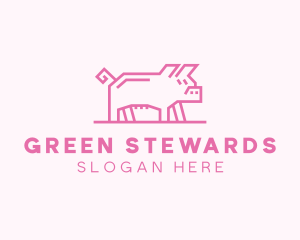 Pink Pig Farm logo design