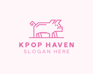 Pink Pig Farm logo design