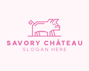 Pink Pig Farm logo design