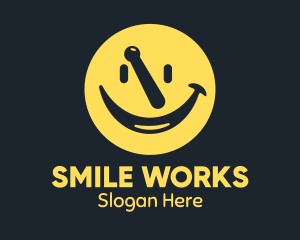 Yellow Mortar Smiley logo design