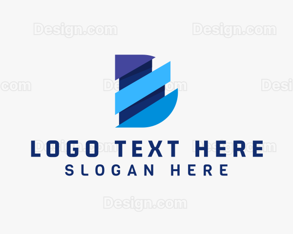 Modern Geometric Letter D Logo