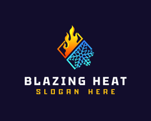 Heating Cooling Temperature logo design