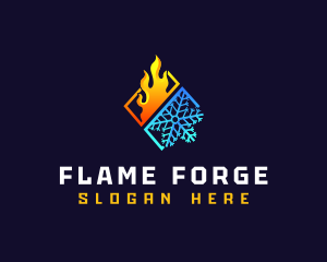 Heating Cooling Temperature logo design