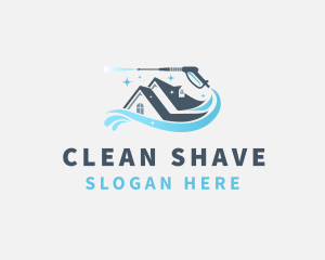 Pressure Washer House Cleaning logo design