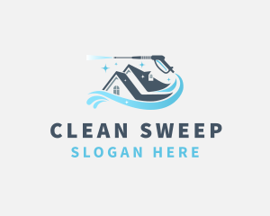 Pressure Washer House Cleaning logo design