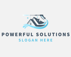 Pressure Washer House Cleaning logo design