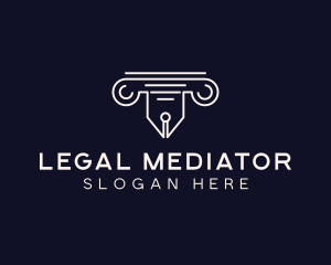 Legal Pen Column logo design