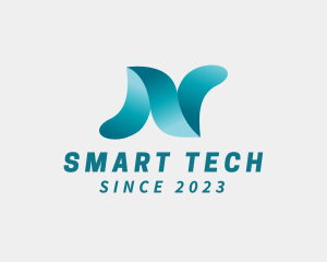 Modern Digital Tech Letter N logo design