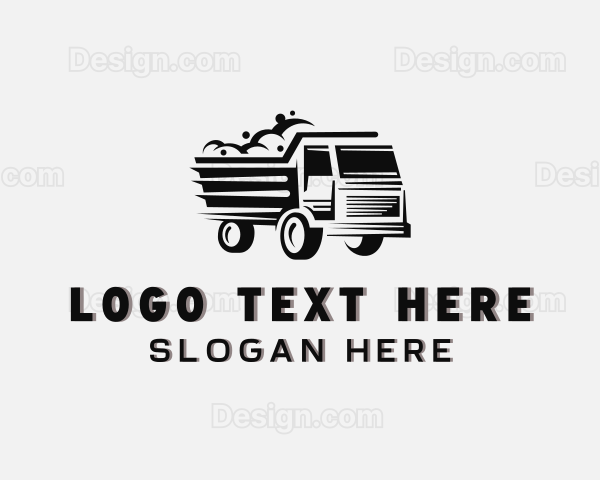 Dump Truck Hauling Construction Logo