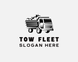 Dump Truck Hauling Construction logo design