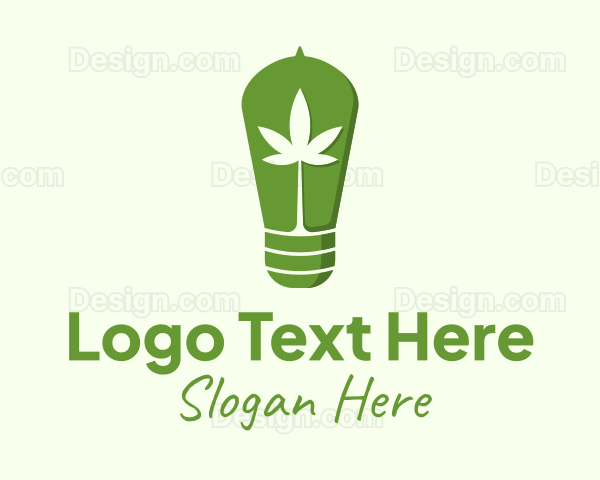 Cannabis Leaf Bulb Logo