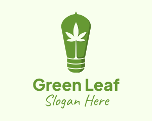 Cannabis Leaf Bulb logo design