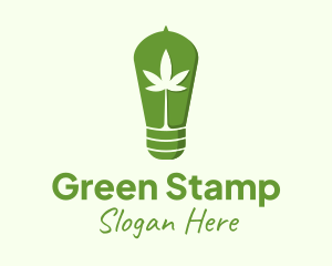 Cannabis Leaf Bulb logo design