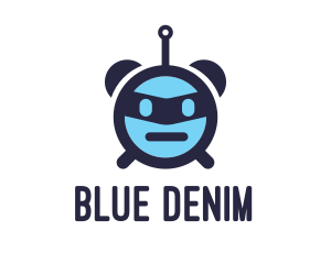 Blue Alarm Robot logo design