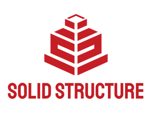 Red Isometric Structure logo design