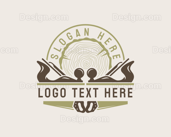 Lumberjack Hand Planer Carpentry Logo