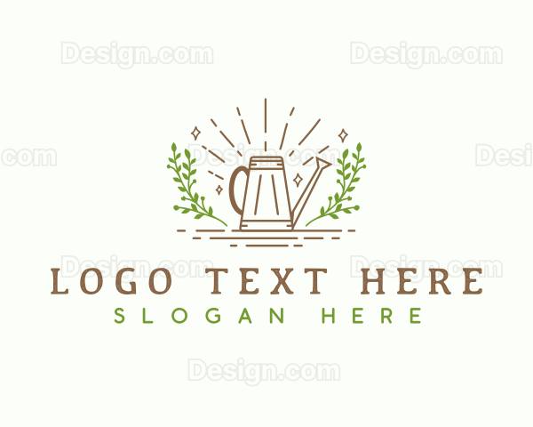 Watering Can Landscaping Tool Logo