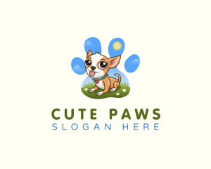 Pet Dog Paw logo design