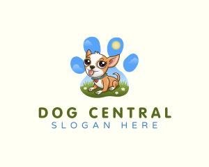 Pet Dog Paw logo design