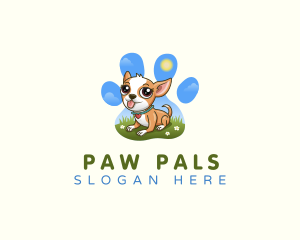 Pet Dog Paw logo design