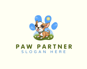 Pet Dog Paw logo design