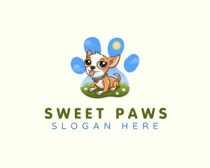 Pet Dog Paw logo design