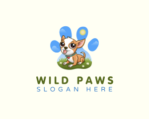 Pet Dog Paw logo design