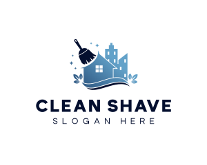 Broom Cleaning Housekeeping logo design