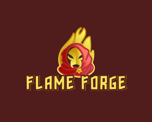 Wizard Villain Flame logo design