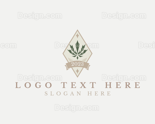 Elegant Diamond Marijuana Cannabis Logo