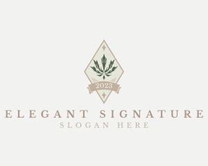 Elegant Diamond Marijuana Cannabis logo design