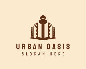 Brown Skyscraper Building logo design