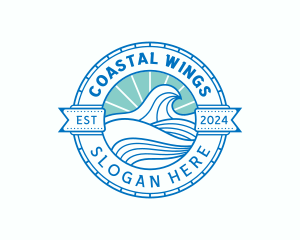 Waves Coastal Surfing logo design