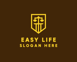 Golden Law Shield  logo design