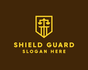 Golden Law Shield  logo design