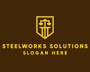 Golden Law Shield  logo design