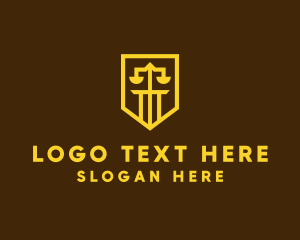 Balance - Golden Law Shield logo design